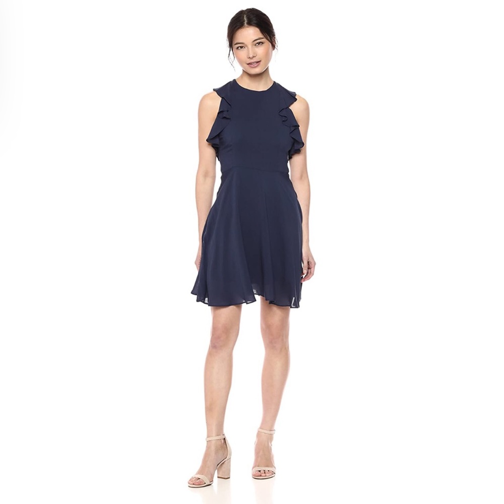 BB Dakota Samantha Ruffle Detail Open Back Dress